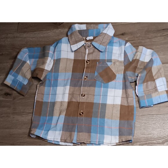 kids plaid long sleeve button down shirt - Picture 2 of 4